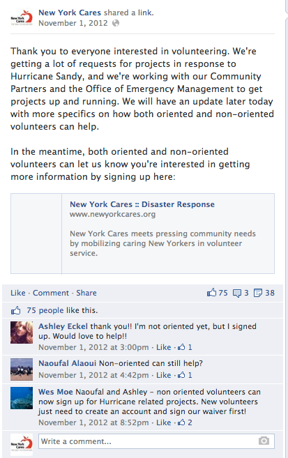 People had many questions about volunteering after the storm, and one of the best ways to address them was on social media.