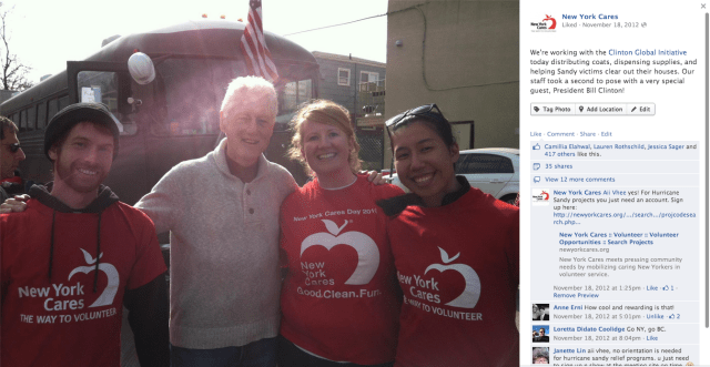 Our efforts after the storm got national attention. The Clinton Global Initiative came out one day to help in the recovery and meet our staff.